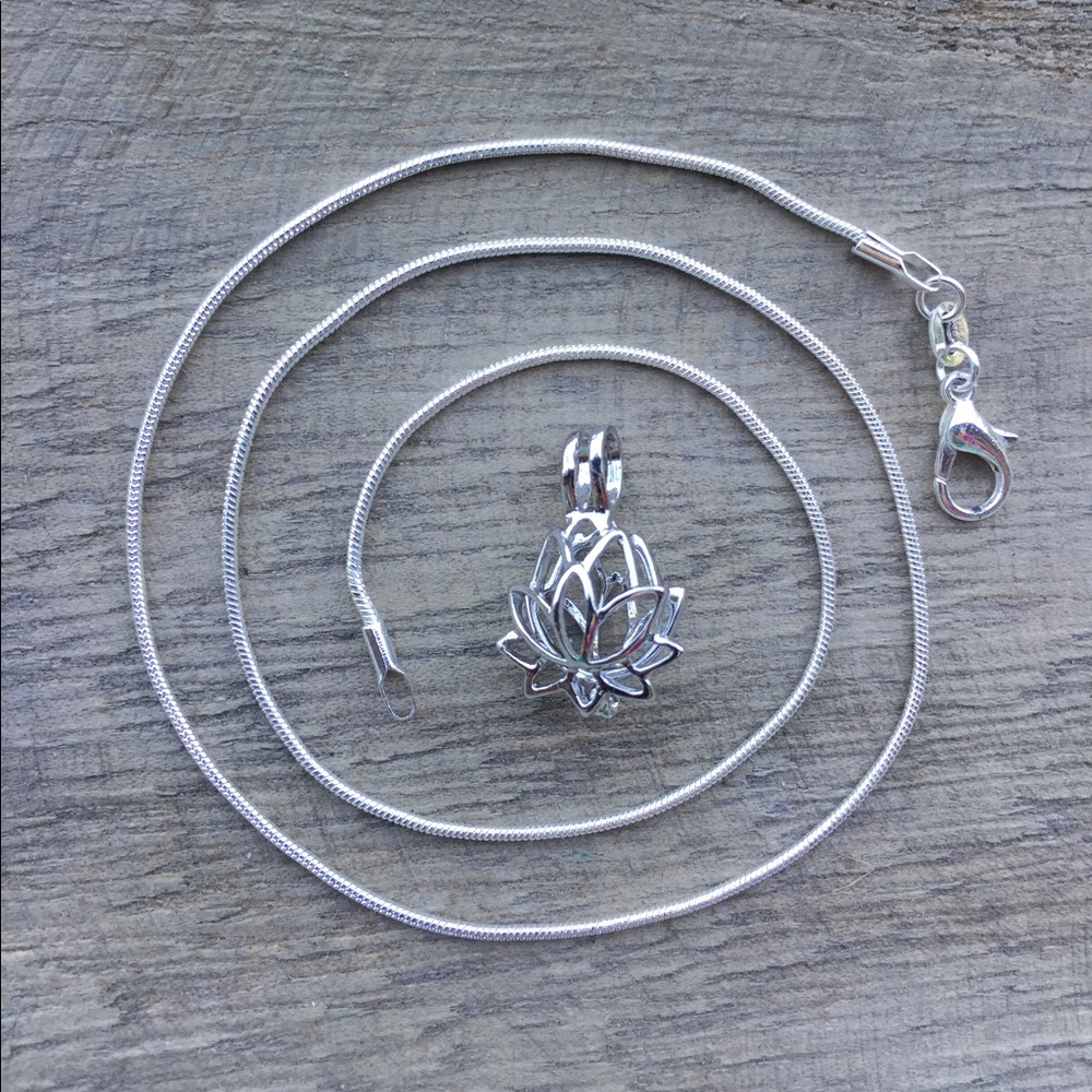 Lotus Pearl Cage Necklace