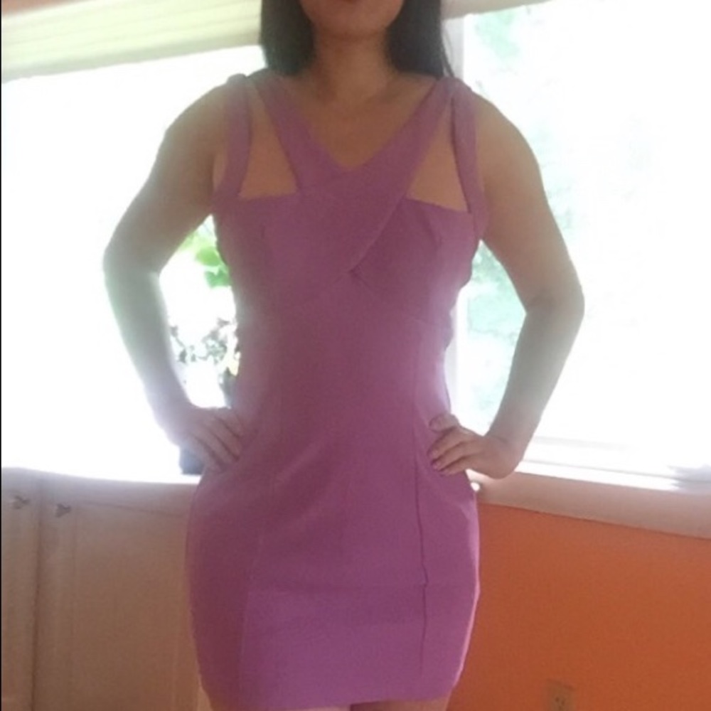 Sexy stretch mini dress with open back