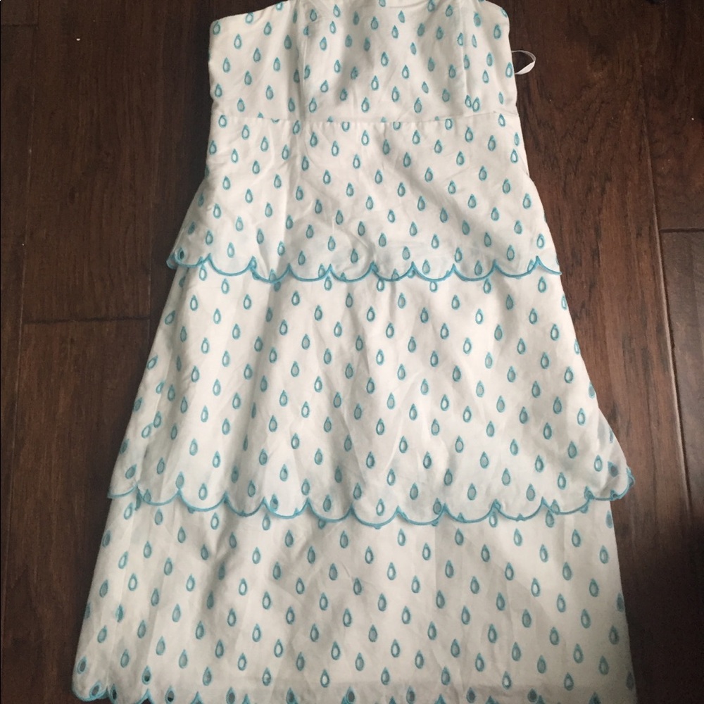 A strapless dress