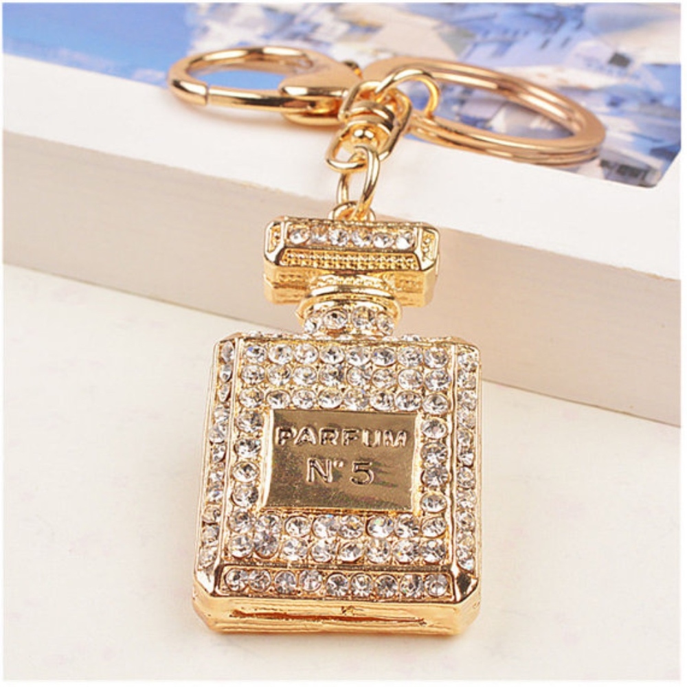 Parfum 5 Bling Key Chain- Faux Diamond 3-D- (ONE)