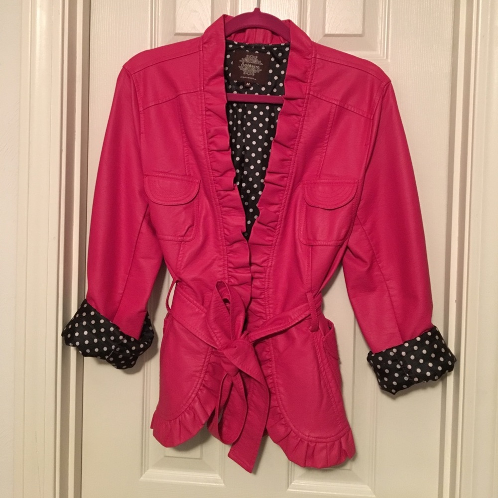 Pink faux leather jacket