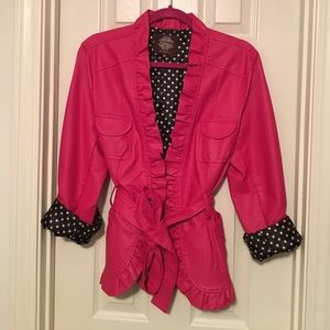 Pink faux leather jacket