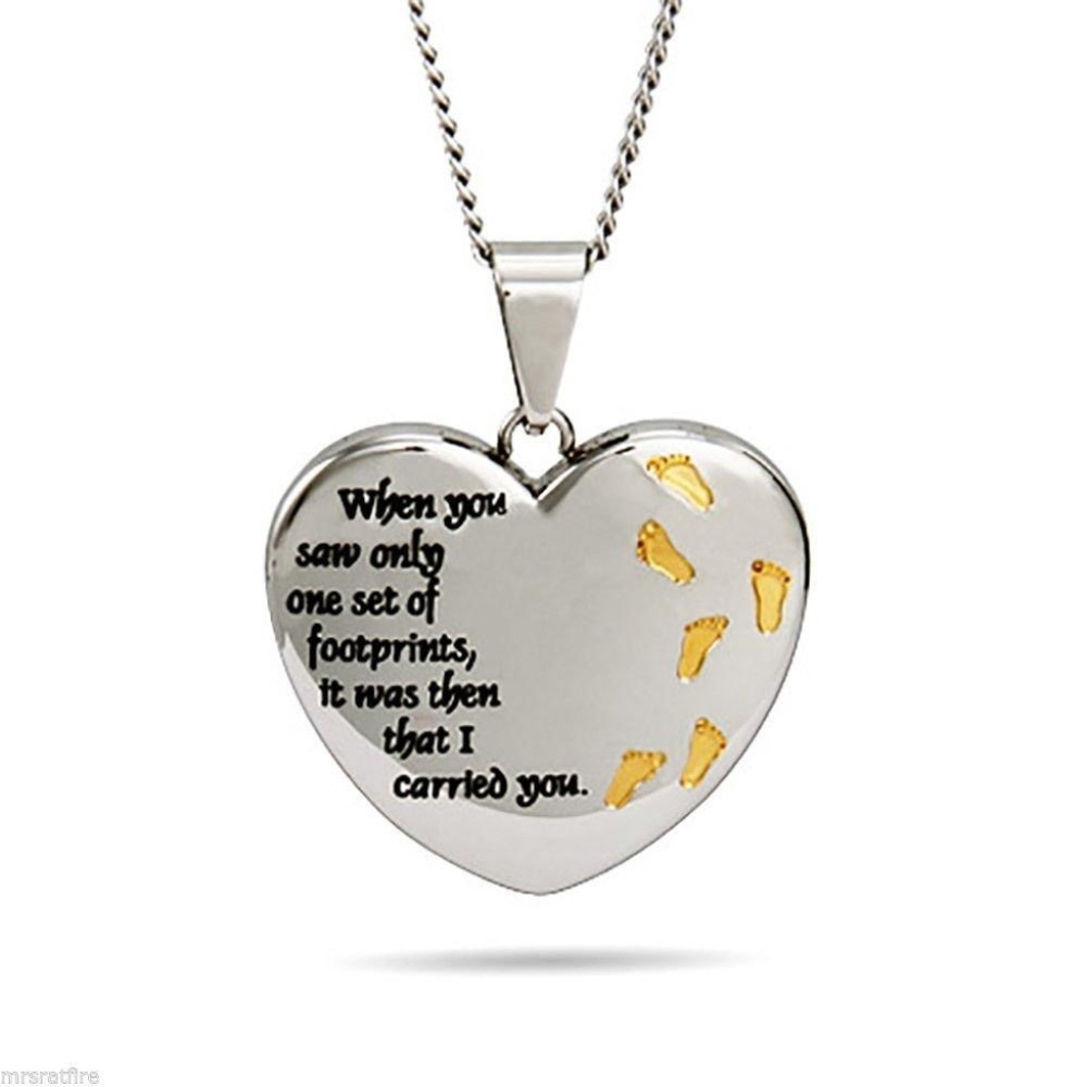 Footprints In The Sand Pendant Stainless Steel