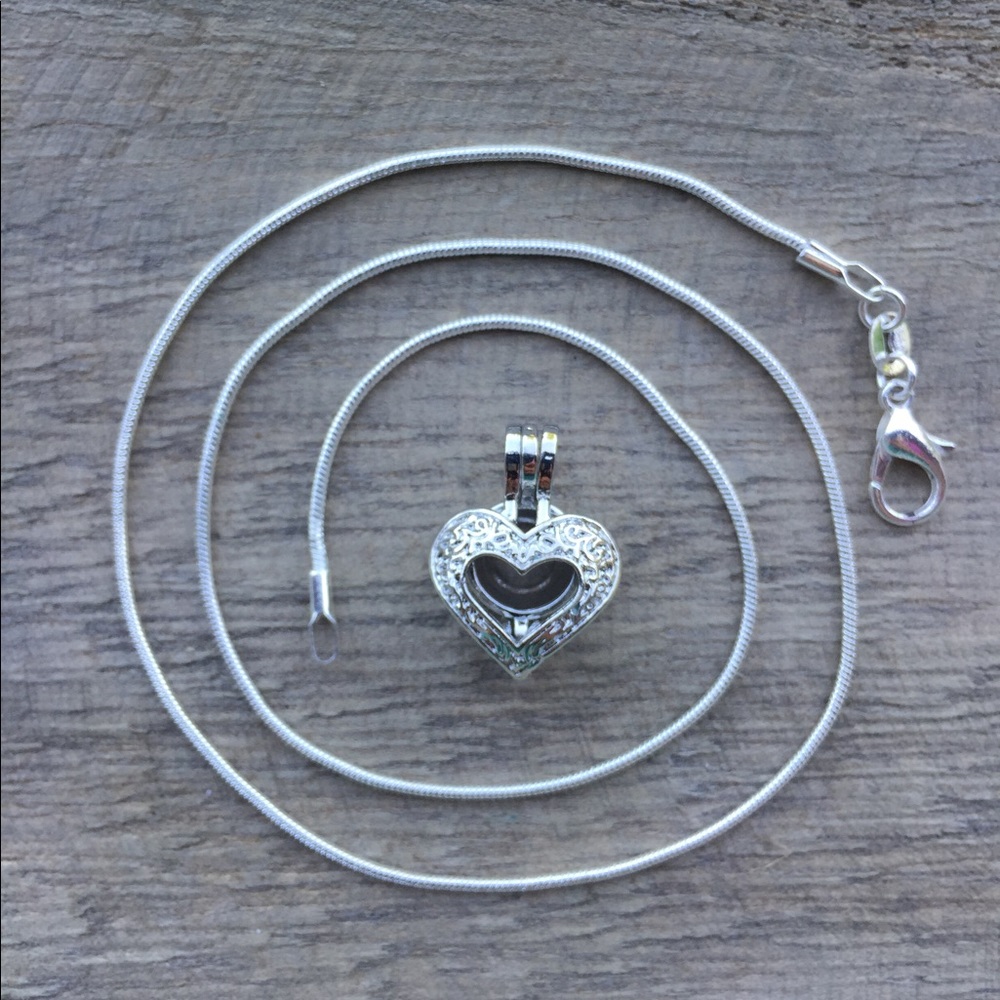 Heart Pearl Cage Necklace