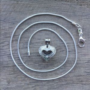 Heart Pearl Cage Necklace