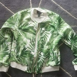 NWOT palm leaf tropical jacket