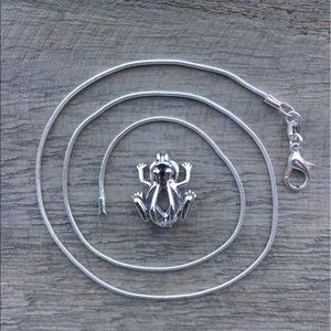 Frog Pearl Cage Necklace