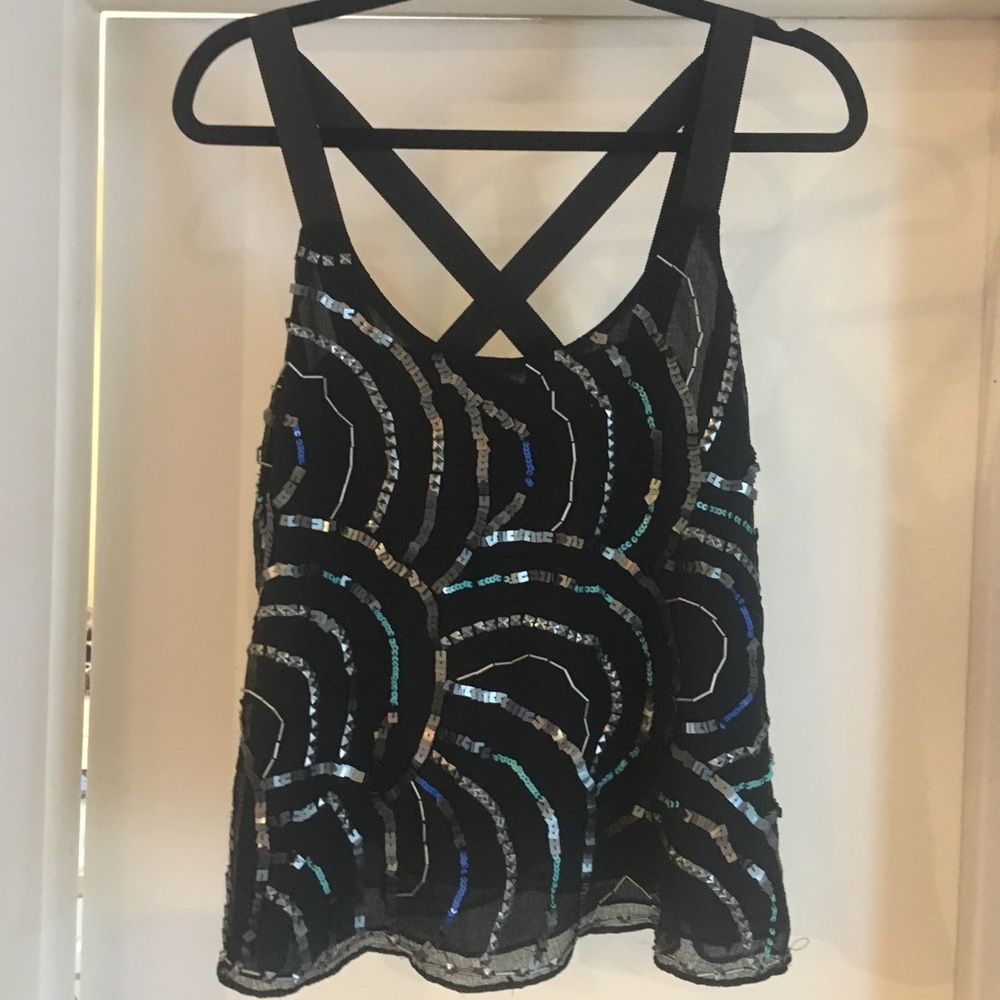 Free People black sequin tank