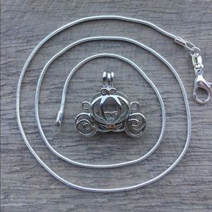 Carriage Pearl Cage Necklace