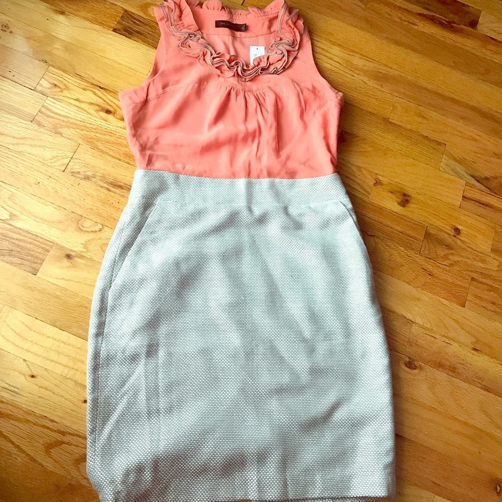 The Limited NWT peach and beige two tone dress.