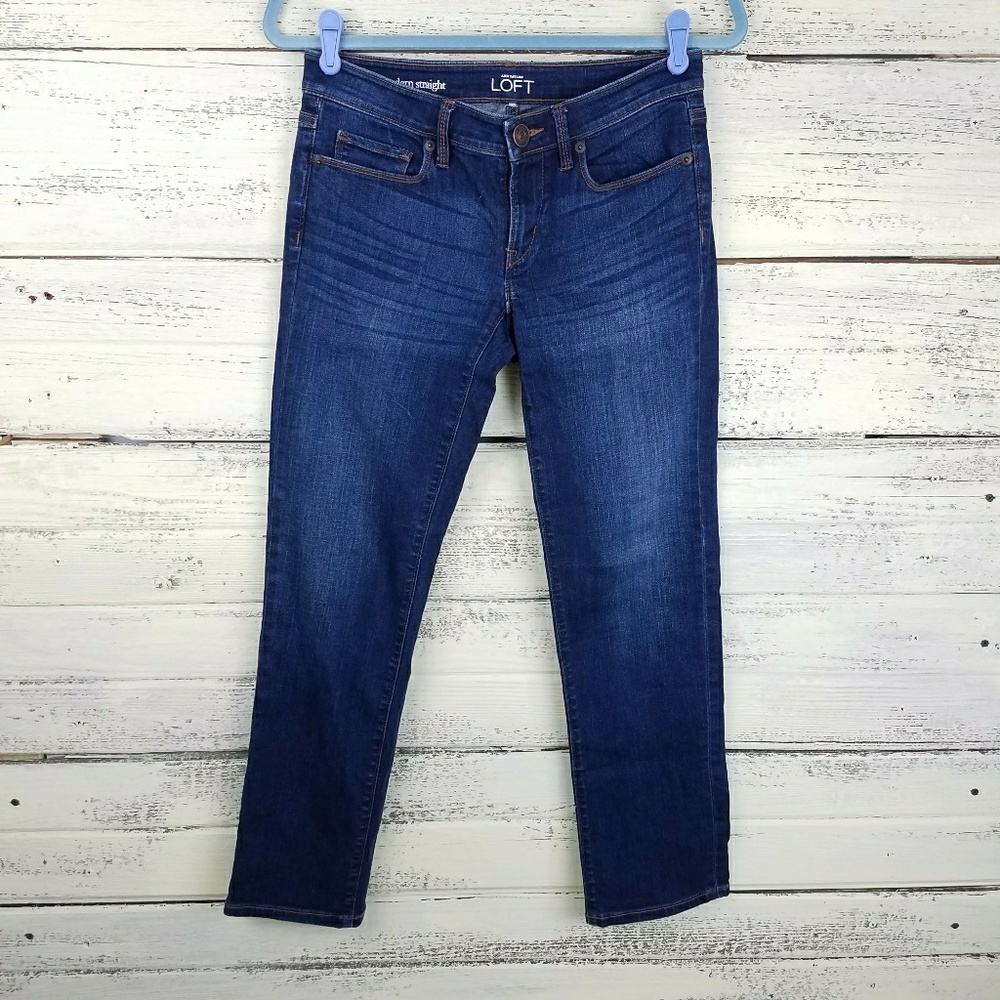 Ann Taylor Loft Modern Straight Dark Wash Jeans