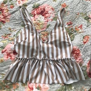 Kortni Jeane Tan Stripes Top NWOT 😍😍