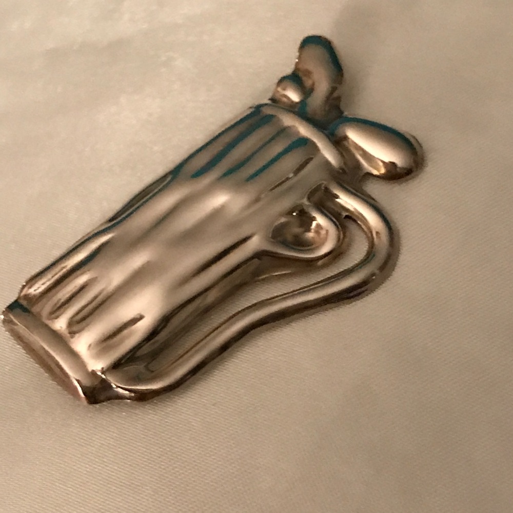 Golf bag pin sterling silver