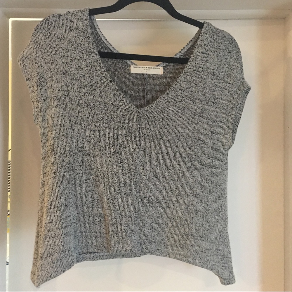Urban outfitters gray knit crop top