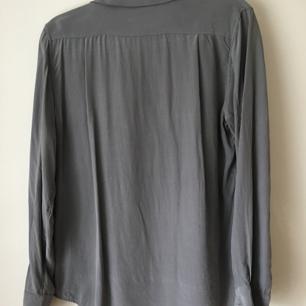 Everlane Grey Silk Blouse