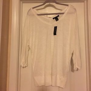 White Dolman White House Black Market Top