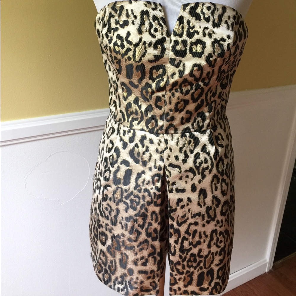 Arc & Co. Gold cheetah print romper