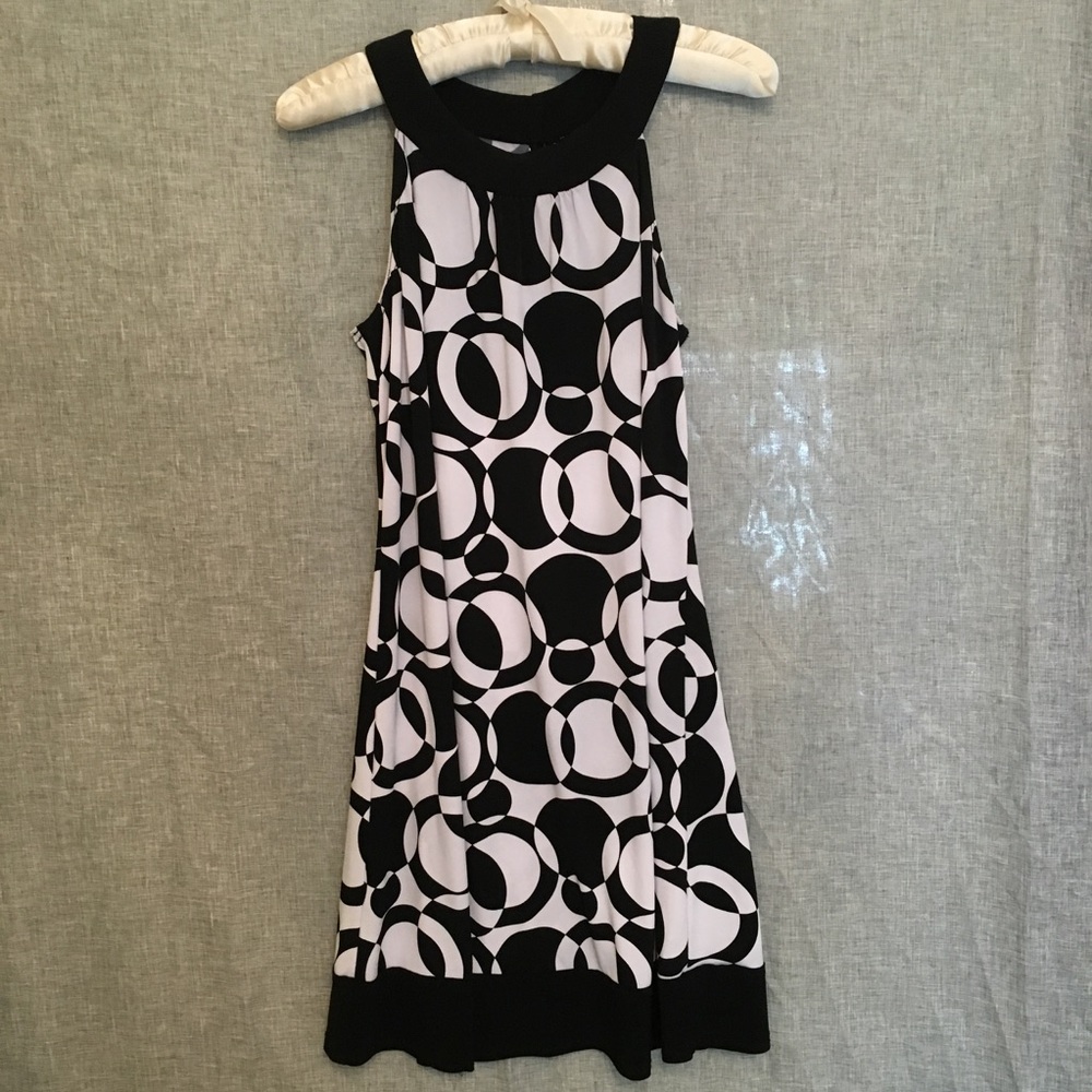 Geometric Black and White Dress
