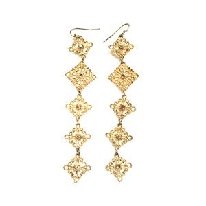 Gold detailed dangly earrings