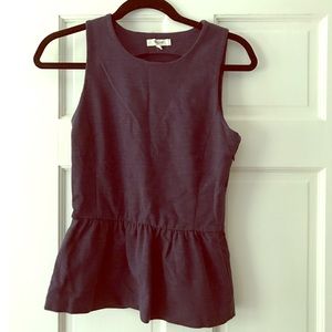Madewell Navy Peplum Top