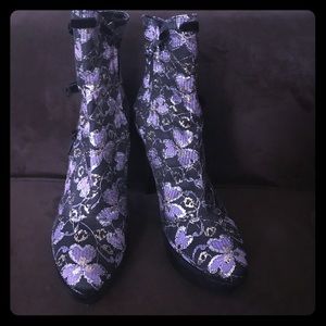 Casadei Brocade Platform Bootie Boot 6.5