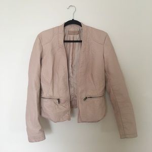 BLANK NYC  rose/blush pink leather jacket M Medium
