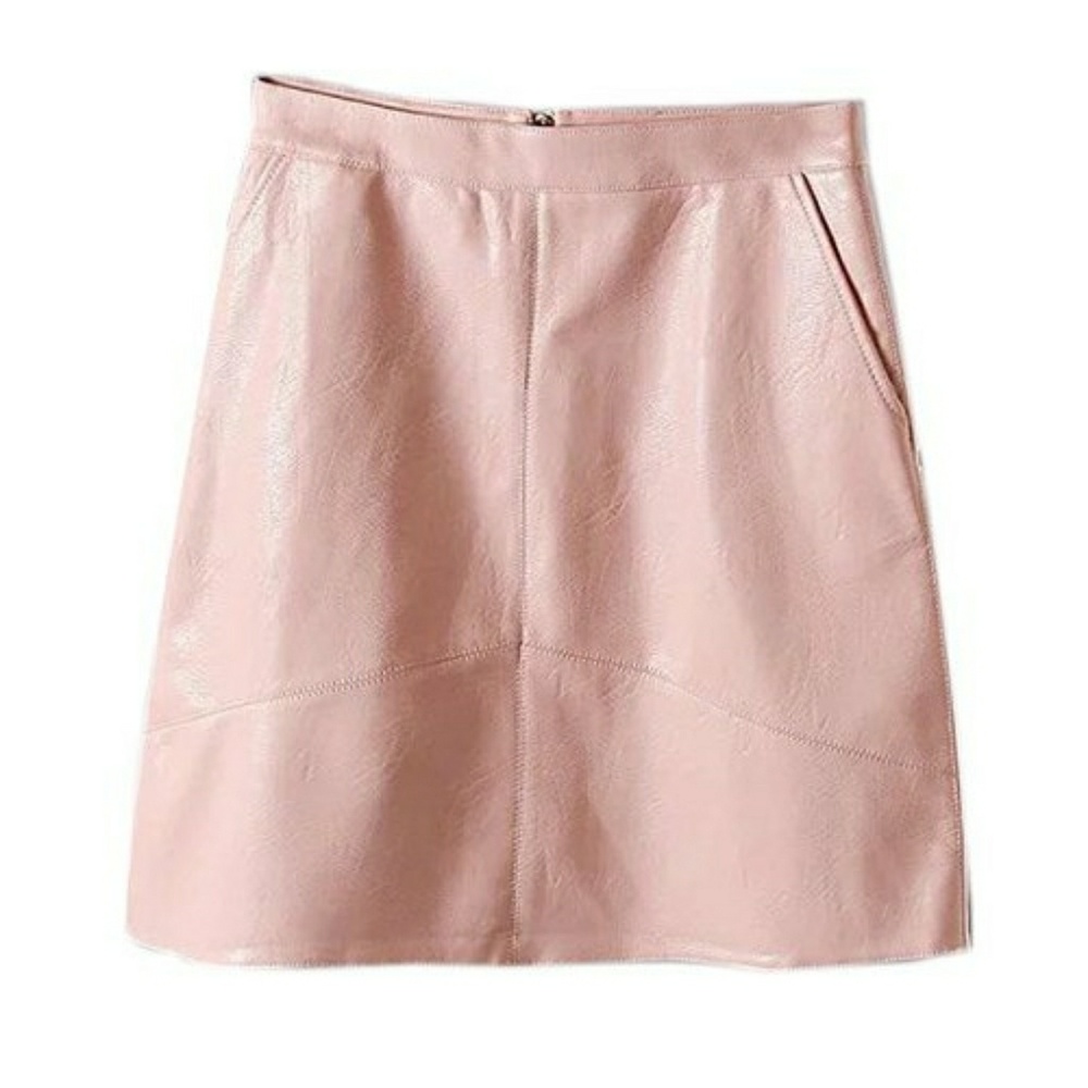 Vegan Leather Blush Pink Miniskirt