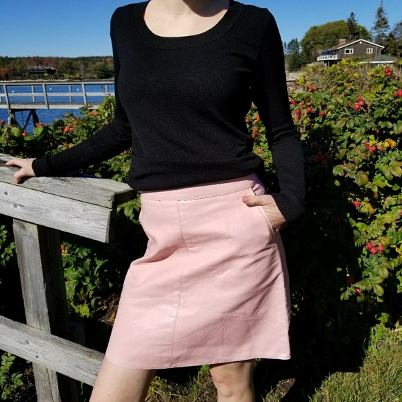 Vegan Leather Blush Pink Miniskirt - Picture 2 of 8
