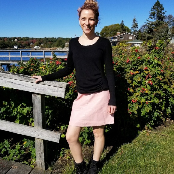 Vegan Leather Blush Pink Miniskirt - Picture 3 of 8