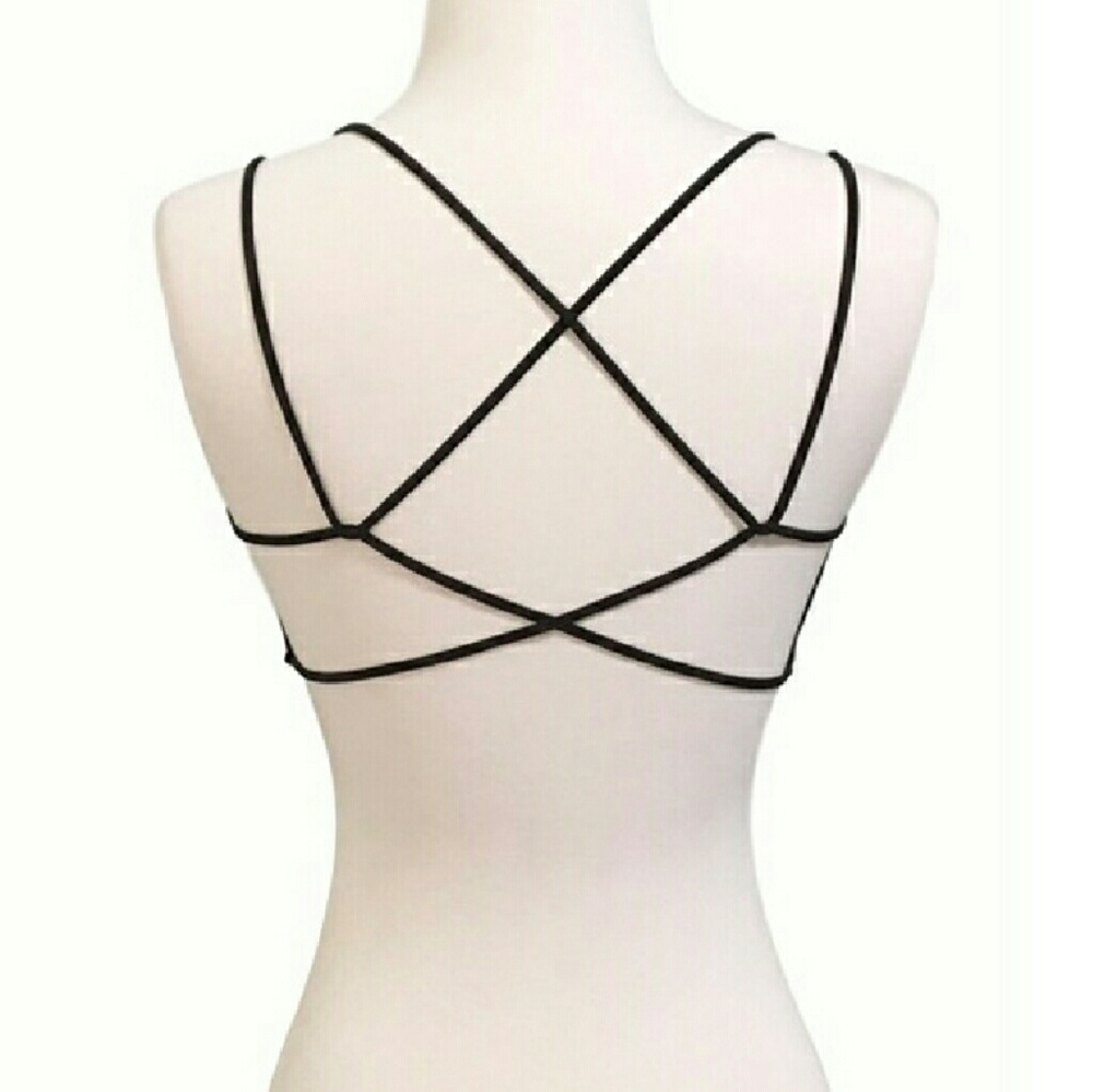 ♡Black or WhiteCrossback Bralette W/Removable Pads