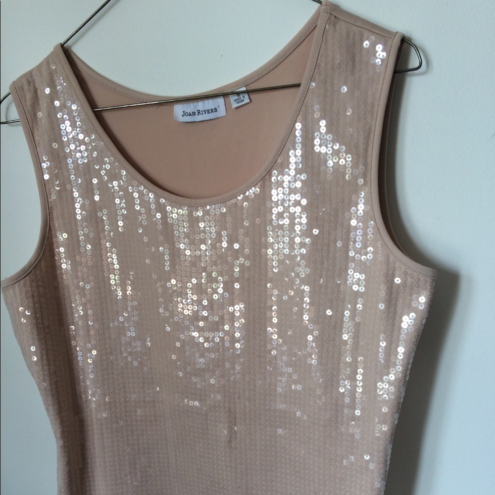 Sequined Tank Top with plain back.