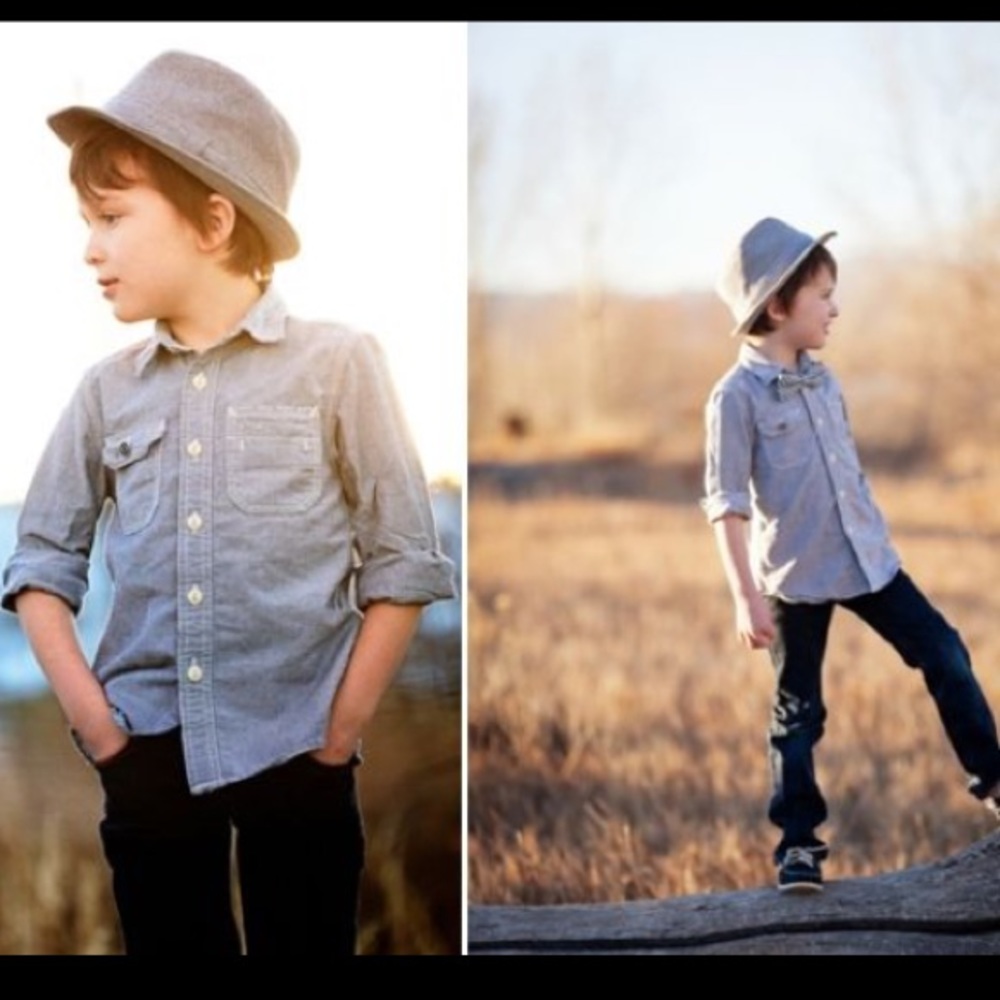 Crewcuts • chambray long sleeve button down shirt