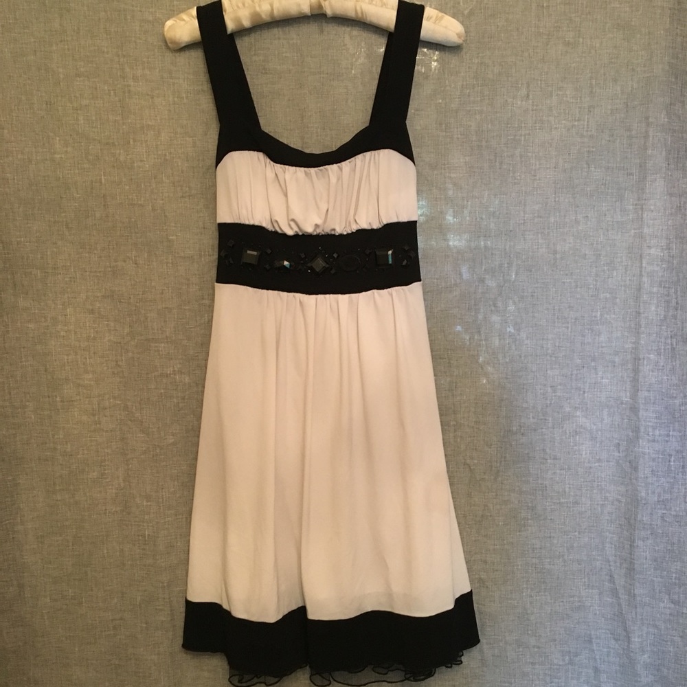 White and black dress
