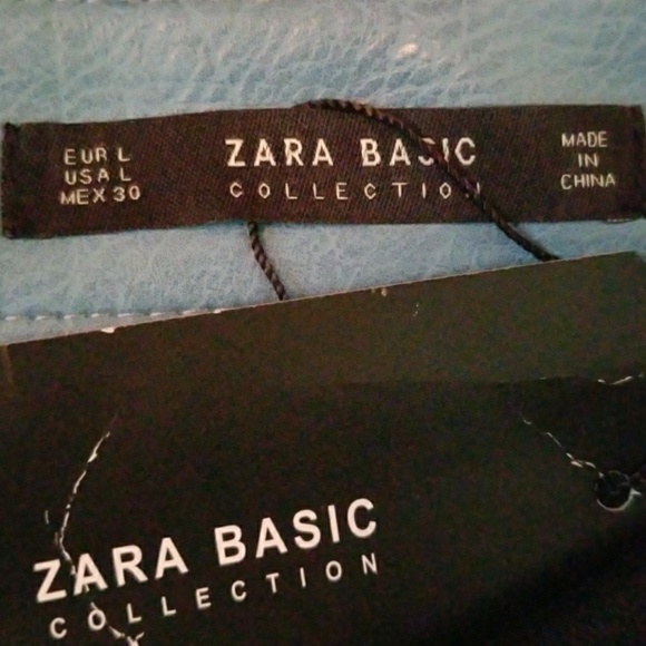 Vegan Leather Sky Blue Miniskirt - Picture 6 of 8