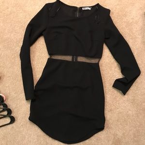 Mini black dress with mesh