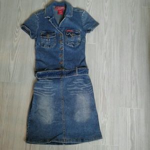 Button down denim dress