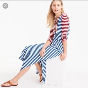 J. Crew striped lace-up dress