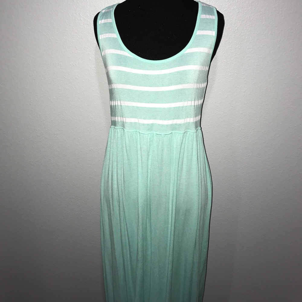 Striped Sleeveless Maxie Sea Foam Green Large