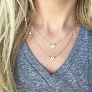 chloe+isabel pave circle necklace and earrings set