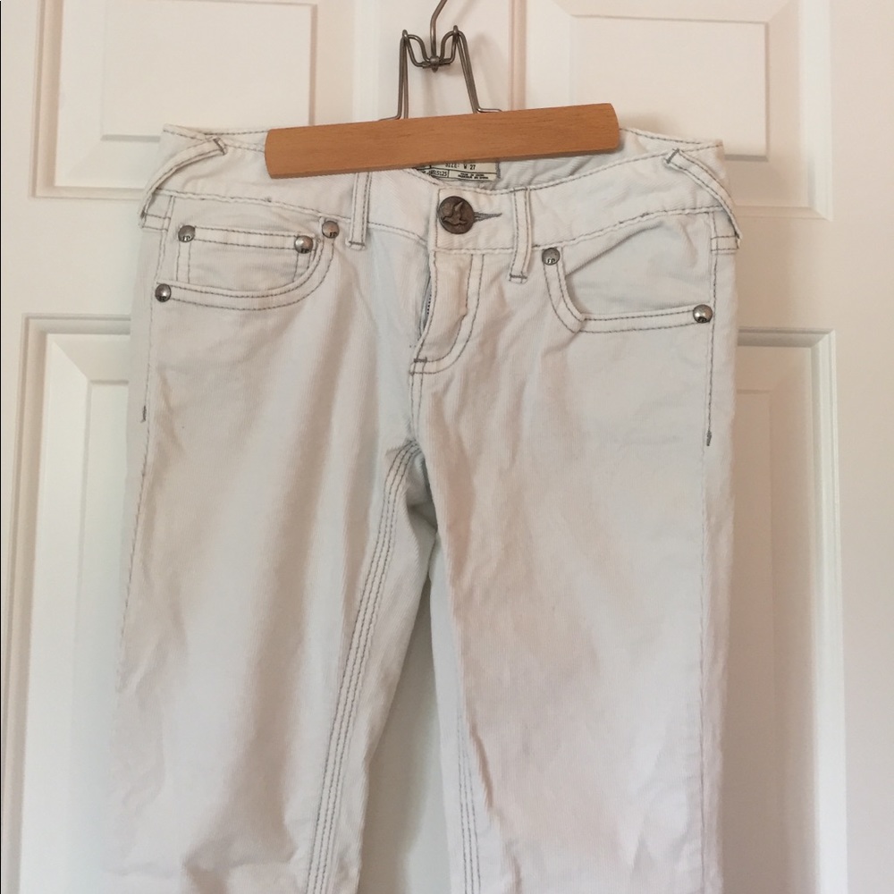 Off-white corduroy skinny jeans