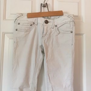 Off-white corduroy skinny jeans