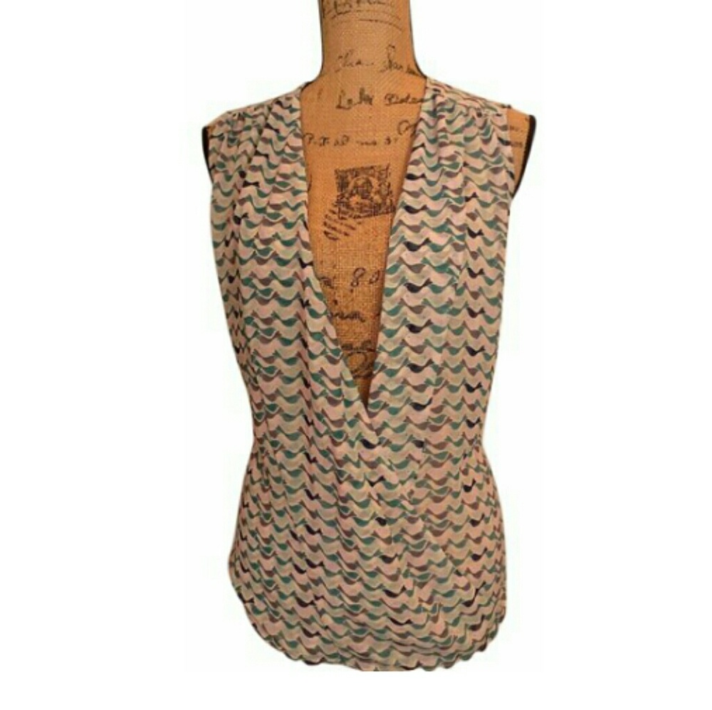 CABI 342 Tweet Birds Sheer Wrap Top