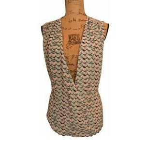 CABI 342 Tweet Birds Sheer Wrap Top