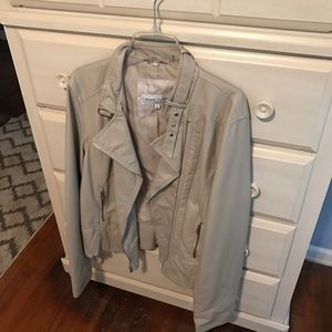 Light Taupe Real Leather Jacket - Black Rivet - XL