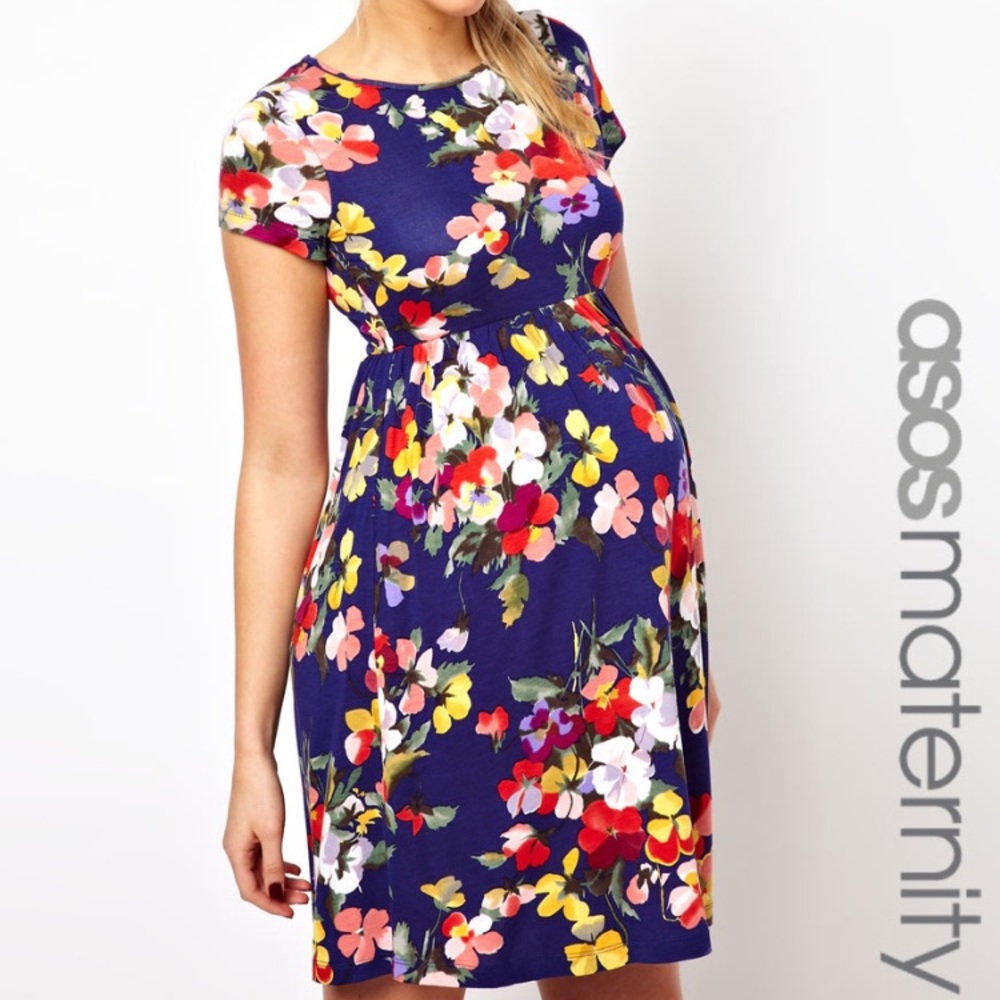Floral print maternity dress