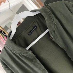 Brandy Melville army green bomber jacket