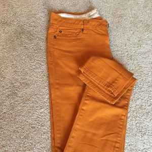 Burnt Orange Long Skinny Jeans Size 3