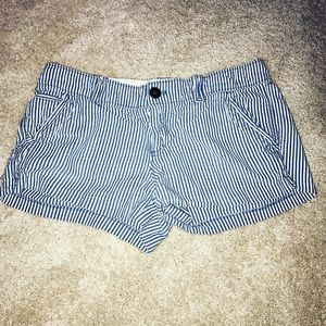 American Eagle Blue and White Striped Shorts