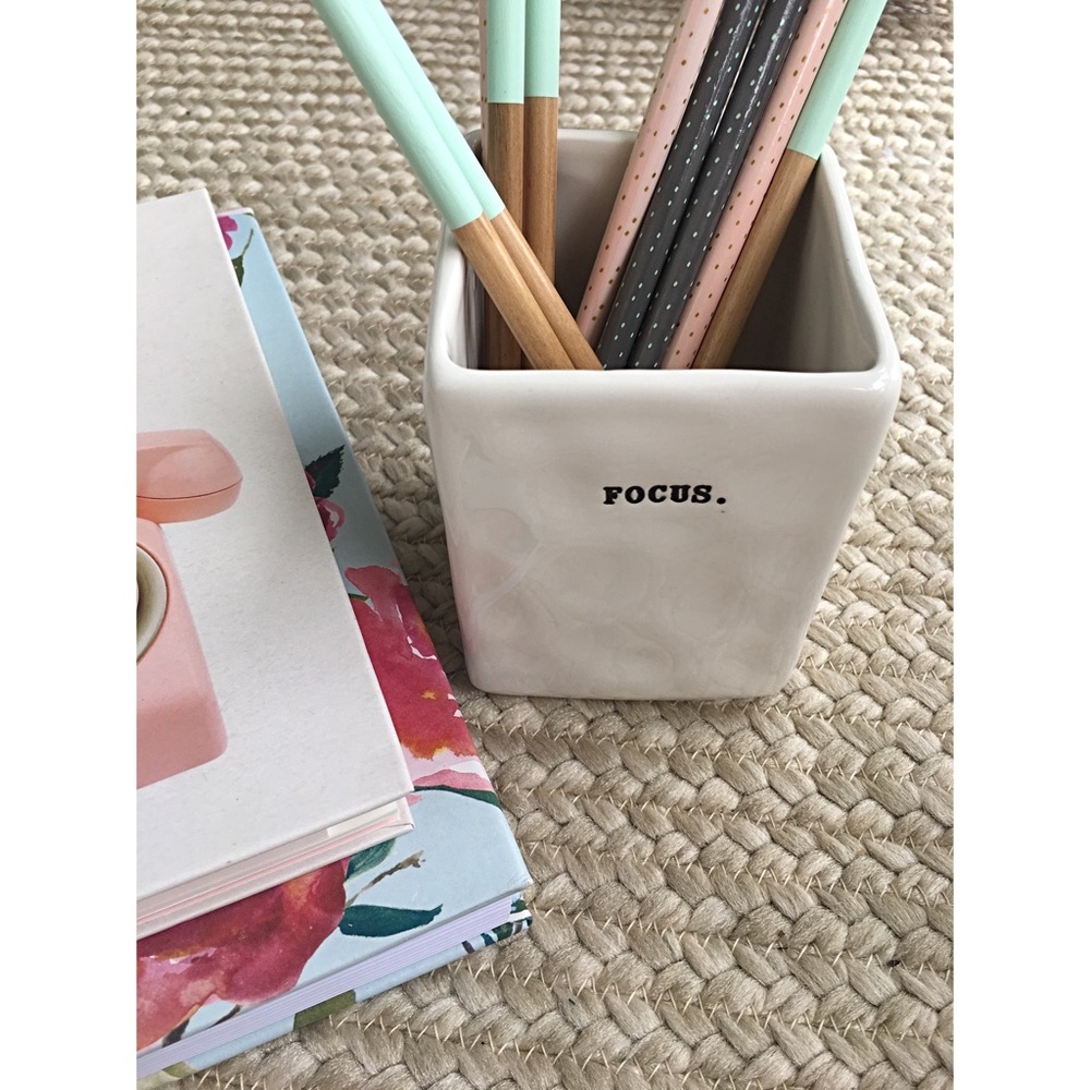 Rae Dunn "Focus" Pencil Holder