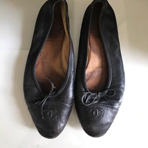 Chanel Black Flats size 37.5
